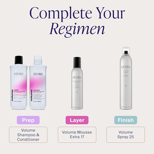 Image of Kenra Volume Mousse Extra 17 | Firm Hold Mousse | Non-drying, Non-flaking Lightweight Formula | Tames Frizz & Conditions |Thermal Protection up to 450F| All Hair Types | 8 oz