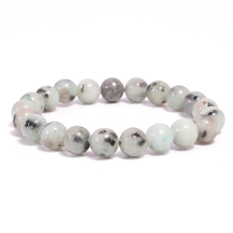 Bracelet jaspe kiwi élastique idéal pour vos séances de yoga