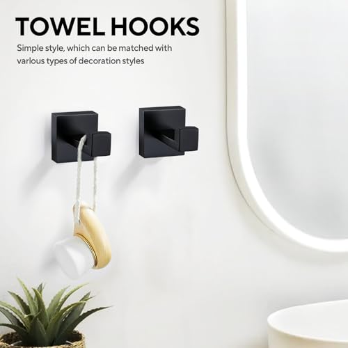 Foto de Juego de accesorios de baño de 15 piezas de 23.6 pulgadas, juego de accesorios de baño de acero inoxidable negro, kit de barra de toalla de baño (imagen 7)
