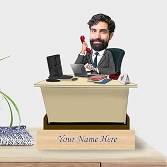 Incredible Gifts Personalized Caricature For Business Man with Custom Name (Table Top)