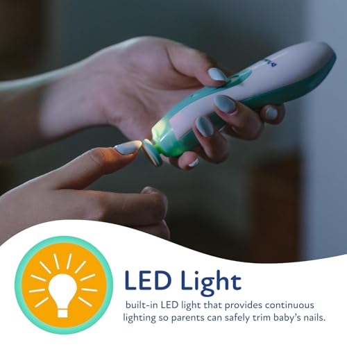 Image of Novo Baby Electric Nail Cutter New Born 0-6 Months with LED Light | Infant Nail File | Toddler Nail Clipper | Kids Nail Trimmer | Newborn Baby Products | Safe Grooming Kit with 6 Filer Heads (Multi)
