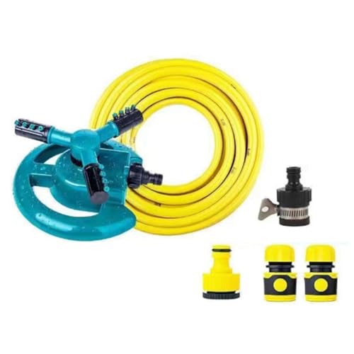 Fcuajdkq Aspersores para patio, aspersor de césped con rotación de 360 grados, estilo de 3 brazos, sistema de riego automático de plantas domésticas