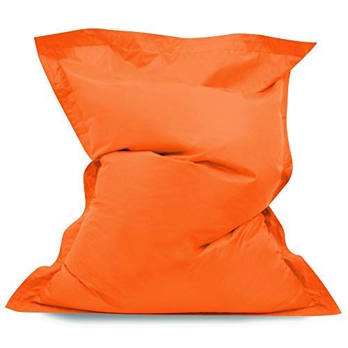 Hi-BagZ - Puff gigante tipo tumbona para exteriores (4 posiciones, impermeable) Naranja
