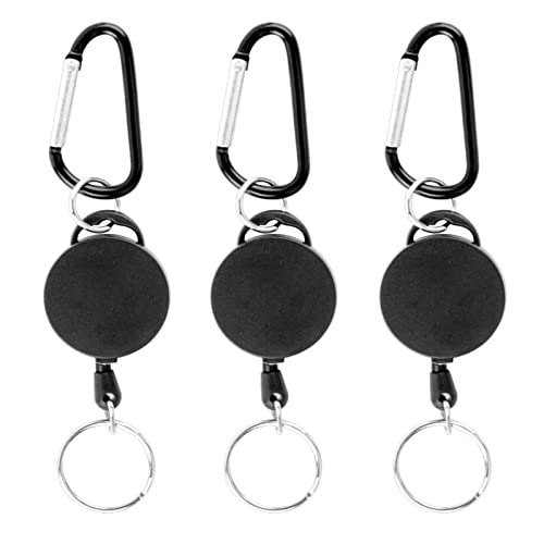 Porte Clés Rétractable 3 Pièces Porte Clés Cordon Extensible Enrouleur Rétractable Longueur 65cm Utilisé Comme Porte Clés pour Une Suspension et Une Utilisation Faciles Des Clés Permis de Travail Cover
