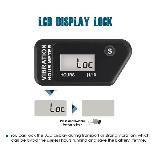 image for Runleader Digital Self Powered Hour Meter,Vibration Activated,Resettab