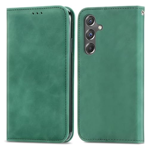 For Samsung Galaxy A16 4G/5G Case Leather Flip Case Wallet Notebook Flip Folio Stand View Protection ShockProof Magnetic Closure Cover with Card Holder ID Slots Phone Case,Green