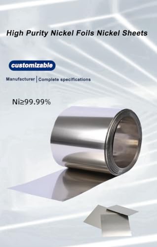 Image of Nickel Sheet, 0.08x100x100mm High Purity Metal Nickel Thin Plate for Scientific Research. (W*L=100 * 100mm, Thickness 0.08mm)