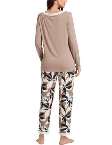 Image of GYS Women's Bamboo Viscose Long Sleeve Pajamas Set
