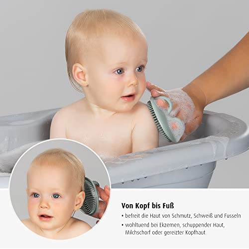 reer BabyCare Badebürste aus Silikon | Babybürste | für extra weiche und sanfte Pflege Deines Baby