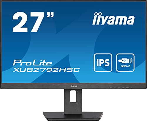 iiyama XUB2792HSC-B5 27-Inch IPS Monitor, USB-C Charging, Full HD