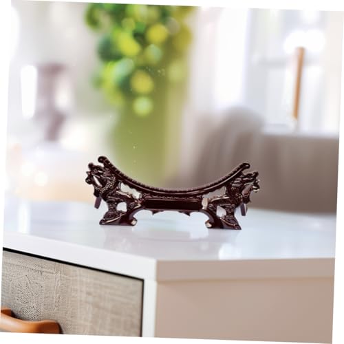 OUNONA Display Stand for Plates Wooden China Plate Rack Easel Home Decor Stand