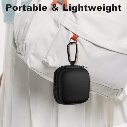 Image of 2Pack Square Earbud Case Portable EVA Carrying Case Storage Bag Cell Phone Accessories Organizer with Carabiner for Earphone, Earbud, Earpieces, SD Memory Card, Camera Chips, Black /Purple