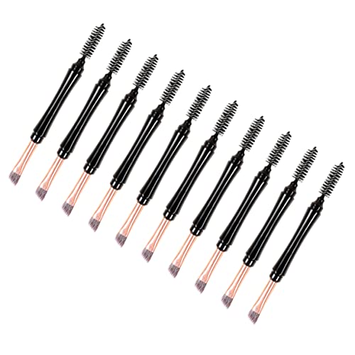 IWOWHERO 10pcs Brush Set Brow Makeup Brushes Brow Tweezers Spoolies Dual Head Makeup Tools for Girls