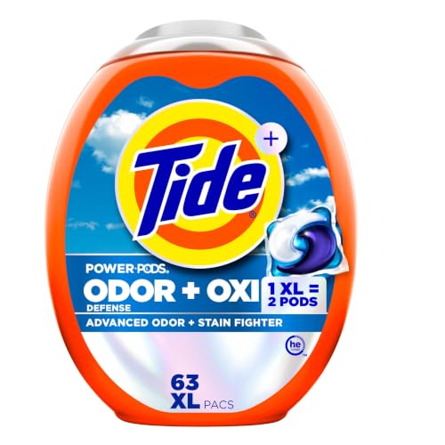 Image of Tide Odor Defense + Oxi Laundry Detergent Pacs, Original Scent, 63 Count, Advanced Odor + Stain Fighter