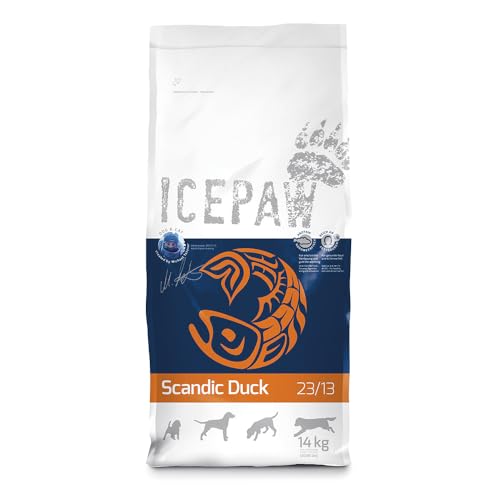 ICEPAW I High Premium Trockenfutter für Hunde I Scandic Duck 14 kg I Mit Ente und Kartoffel I getreidefrei I Adult