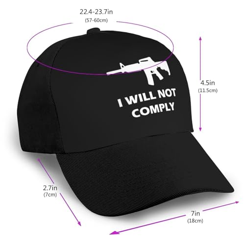 I Will Not Comply Bonnets Curved Brim Mesh Baseball Cap Casual Sun Hat Unisex2