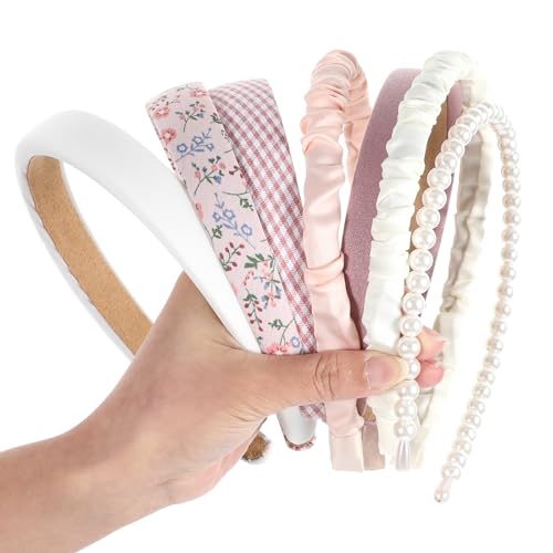 QFGasre 7 Stück Haarreifen Süße Stirnbänder für Damen Rutschfest Florales Gepolstertes Stirnband Trendiges Perlen Stirnband Vintage Breites Haar Accessoire für Studentinnen Freunde Ehefrauen QFGasre 7 Stück Haarreifen Süße Stirnbänder für Damen Rutschfest Florales Gepolstertes Stirnband Trendiges Perlen Stirnband Vintage Breites Haar Accessoire für Studentinnen Freunde Ehefrauen