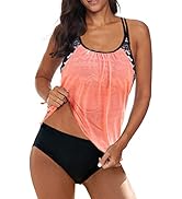 Aleumdr Damen Tankini Set Mit Push-up - Badeanzug Zweiteiler Für Strand & Pool