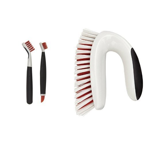 OXOGood Grips Deep Clean Brush Set & Good Grips Household Scrub - White