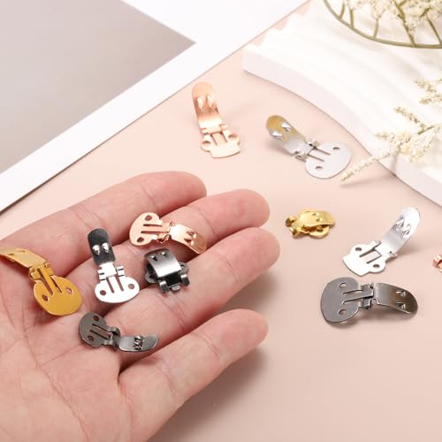 PATIKIL Clips pour chaussures vierges plates de 19 mm x 31 mm, 10 pièces, fournitures pour chaussures, ornements pour chaussures pour projets de décoration d'artisanat DIY en cuivre – vue 5