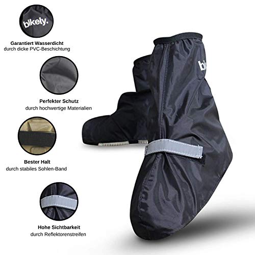 Sweatness BIKELY. Surchaussures de vélo avec Housse de Casque (Taille 36-46) imperméable avec Bandes réfléchissantes, réglage Facile de la Taille et Surface de roulement Stable pour Homme et Femme - Image 3
