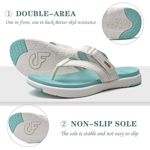 Image of COFACE Womens Orthopedic Flip Flops Arch Support Yoga Walking Thong Sandals