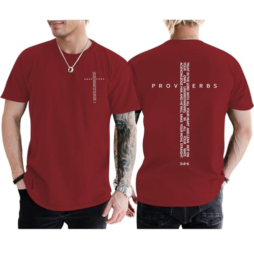 Image of Christian Shirts for Men Vintage Religious Cross Bible Verse T-Shirt Jesus Faith Tshirt Inspirational Graphic Tees