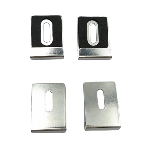 Image of 8pcs Mirror Holder Kit,Single Hole Metal Mirror Brackets with Screws Rubber Pads for Frameless Mounting Wall Tile Billboard Display