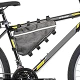 VADO VLTRA Bicycle Frame Bag, Waterproof Oxford Cloth Triangle Strap-On Reflective Stripe Outdoor Cycling Storage Bag for Li-Lon Case (Large 39 * 36 * 22cm)