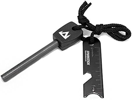 SPARKSTICK Weatherproof Magnesium Survival Fire Starter / Ferro Rod / Fire Steel for Camping & Hiking - 12,000 Strikes @ 5,400° F
