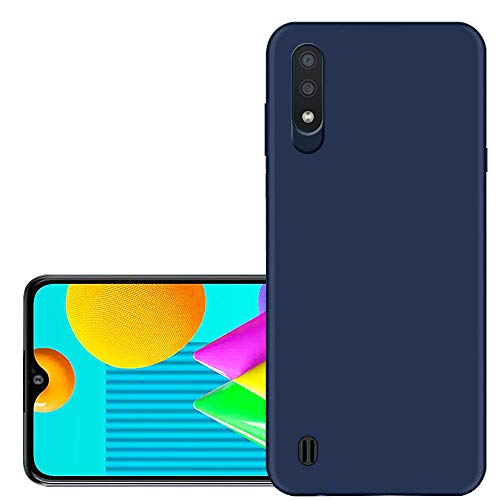 Image of TheGiftKart Imported Matte Soft Back Cover Case for Samsung Galaxy M01 | Protective Rubberised Case (Blue)