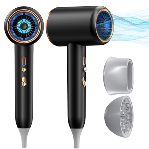 Secador de Pelo con Difusor, UKLISS Secador de Pelo 2400W Secado Rapido con Difusor y Concentrador, Secador de Pelo Profesional de Viaje, 60000 RPM, 3 Temperaturas/2 Velocidades