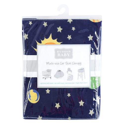 Image of Hudson Baby Unisex Baby Multi-use Car Seat Canopy, Solar System, One Size