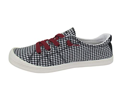 Jellypop Women's Dallas Sneaker (8, Black/White Houndstooth, Numeric_8)3