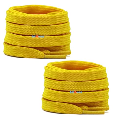 Image of 2 PAIRS Flat Shoe laces 48 Inches Wide Shoelaces for Athletic Running Sneakers Sports Shoes Boot Laces Strings (2 Pairs)