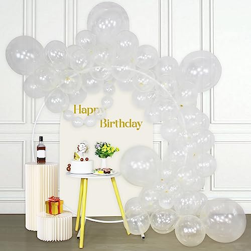 Clear Balloons Arch Kit 133Pcs Clear Balloons Different Sizes - 18/12/10/5 Inch Transparent Latex Balloon for Wedding Baby Shower Birthday Graduation Crystal transparent theme Party Decorations