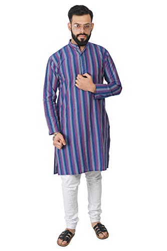 Image of Men's Cotton Long Kurta (Broad Lining)