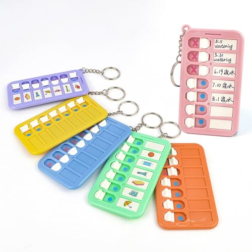 Board Task Trackert - 子供用ステッカーチャート | キーチェーン付き小さな雑用チャート ルーチンスケジュール | 子供用日課チャート | 男の子と女の子用のポータブルポケットチャート バックパック&スクールバッグに適合