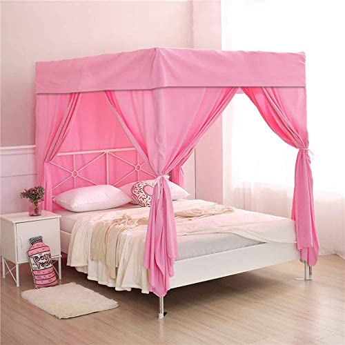 Mengersi Solid Four Corner Post Bed Curtain Canopy Princess Sheer Cover For Girls Boys Kids (Twin, Pink) #TOP1