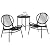 SONGMICS Patio Furniture Set 3 Pieces, Garden Bistro Set, Acapulco Chairs, Outdoor Seating, Side Table and 2 Chairs, Indoor and Outdoor Conversation Set, Balcony Porch, Ink Black UGGF021B01