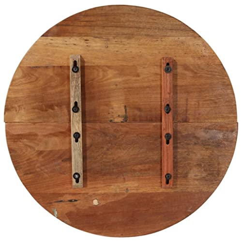 Plateau de table rond 70 cm bois recyclé massif pour table basse rustique