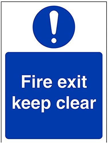 Fire exit Keep Clear segni obbligatori, 20 x 25