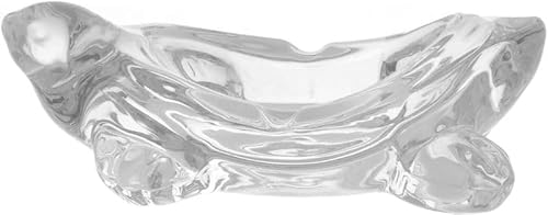 Cenicero de Cristal Transparente con Diseño de Tortuga, Decorativo para Mesa, Sala de Estar, Bar