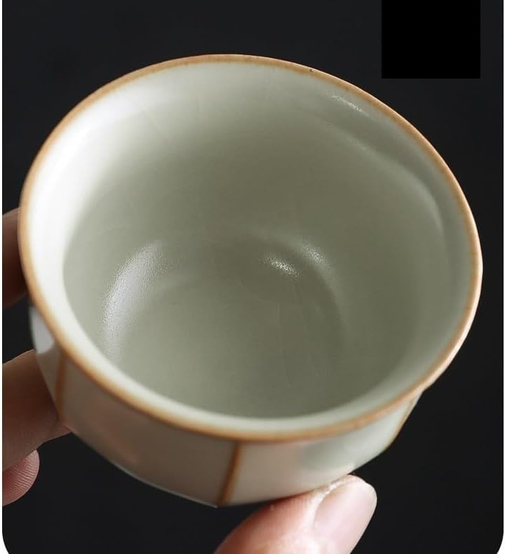 GSOUL Kungfu Tea cup Beige Ru Kiln Master Cup Home Ceramic Teacup Single Tasting Tea Kung Fu Set Personal Use Small Tea Cups
