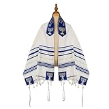 タリート 祈り ショール ハヌカー燭 ユダヤ教 イスラエル 礼拝 祈祷用 スカーフ タッセル 宗教用品 男女兼用