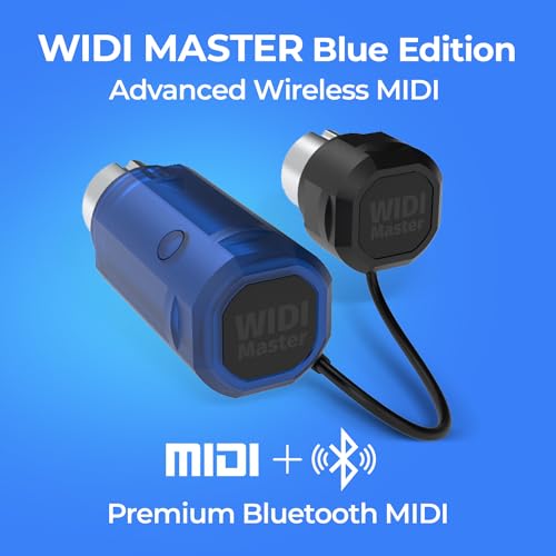 Image of CME WIDI Master Blue Limited Edition Bluetooth MIDI Adapter | 5-pin DIN, Ultra Low 3ms Latency, No Battery, Powered via MIDI Out