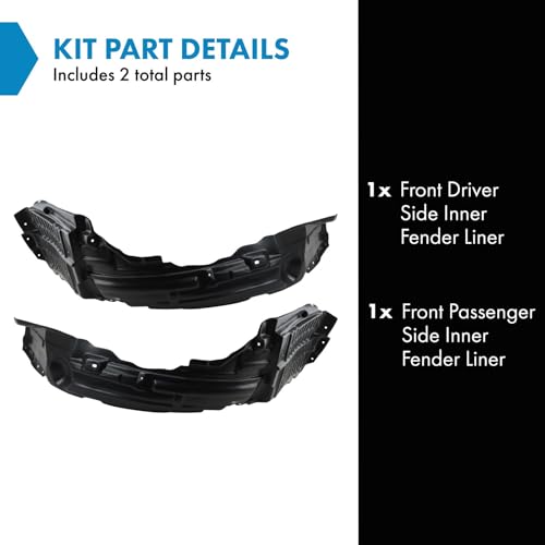 Image of TRQ Front Inner Fender Liner Set Compatible with 2010-2015 Mitsubishi Lancer MI1248131 MI1249123