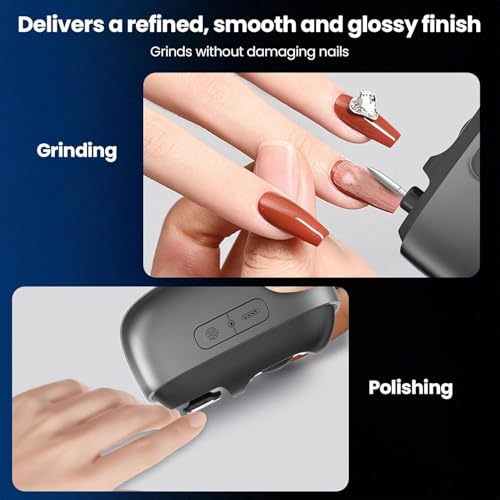 3-in-1 Electric Nail Clipper & Electric Nail Trimmer with LED Light, 2-Speed Rechargeable Baby Nail Clippers, Safe Electric Nail Clippers for Seniors and Adults, Pain-Free Fingernail Care (Black)