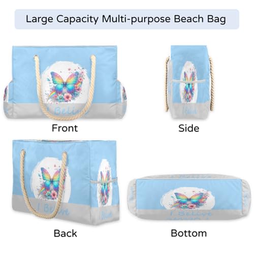 Women's Large Beach Bag Waterproof and Sand-proof Canvas Tote4