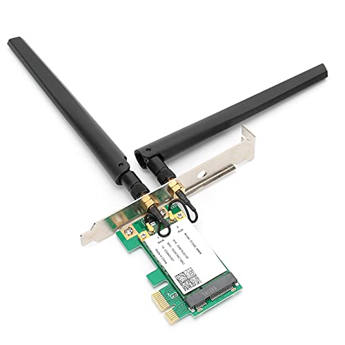 Tarjeta de Red Inalámbrica PCIe 2.4GHz/5GHz 300Mbps para PC de Escritorio, Adaptador WiFi de Banda Dual 802.11AN con Antenas, Soporta Windows 7/8/10 miniatura 1